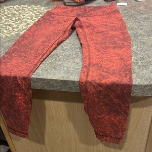 lululemon athletica Red Marbled Leggings